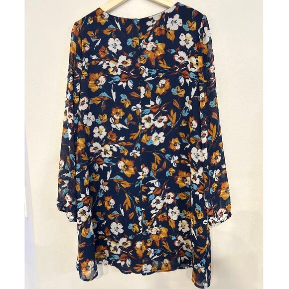 As U Wish Peasant Smock Babydoll Floral Embroidered Dress XL - Picture 5 of 7